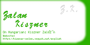 zalan kiszner business card